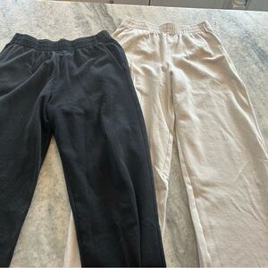 Two (2) Zara Black and Cream Joggers